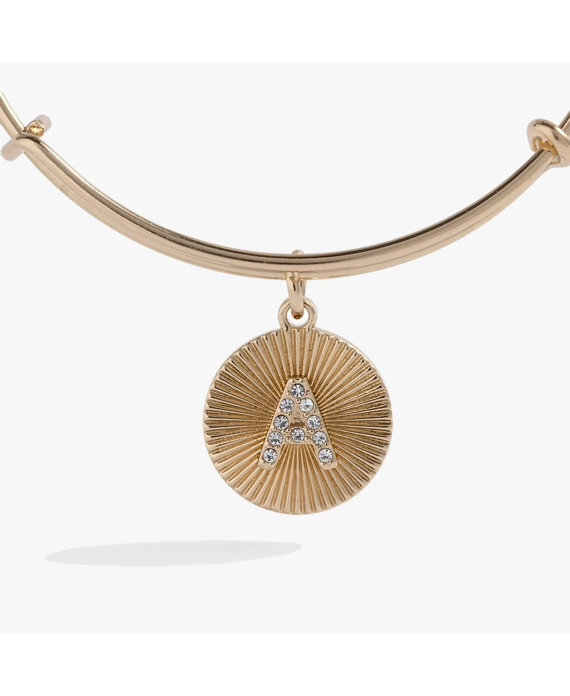 Alex and Ani Pave Starburst Texture Initial Bangle Bracelet