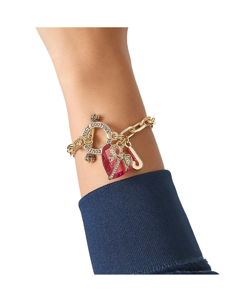 Juicy Couture Heart Stone & J Charm Bracelet