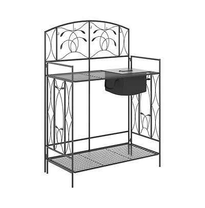 Garden Work Bench with Multi-Layer Open Shelf Design