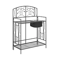 Garden Work Bench with Multi-Layer Open Shelf Design