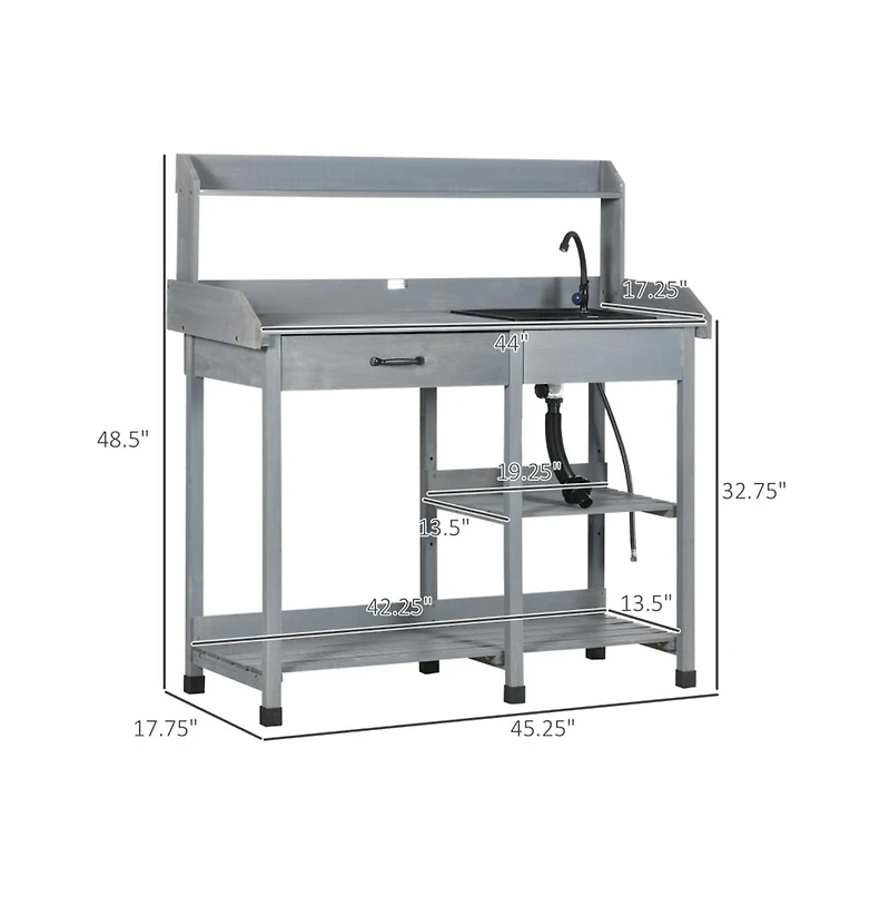 Slickblue Practical Garden Workbench with Open Storage for Outdoor Tasks