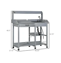 Slickblue Practical Garden Workbench with Open Storage for Outdoor Tasks