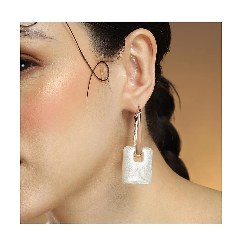 Women's The Puffer-Glaze Hoop Earrings - Rose Gold