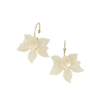 Women's The La-Flora Hoop Earrings - Ivory White & California Gold