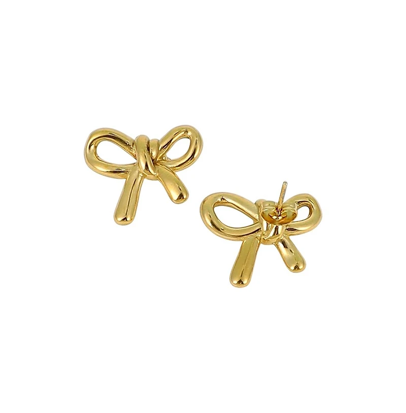 Women's The Bow-Knot Stud Earrings - California Gold