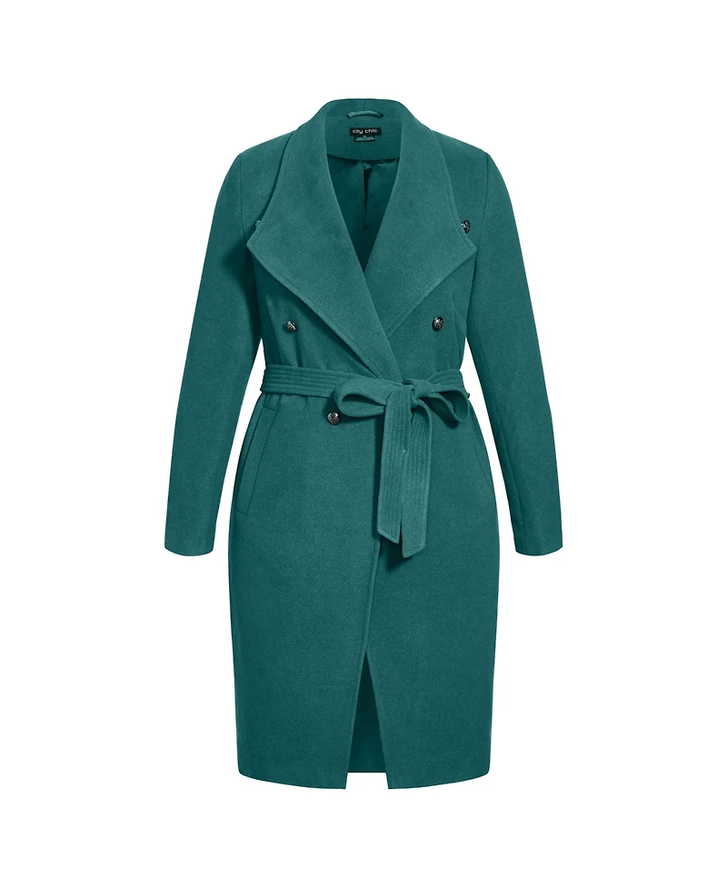 City Chic Plus Sassy Military Coat
