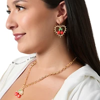 Juicy Couture Cherry Heart Drop Earrings