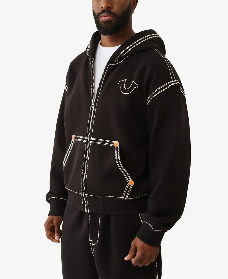 True Religion Men's Super Long-Sleeve Zip-Up Hoodie