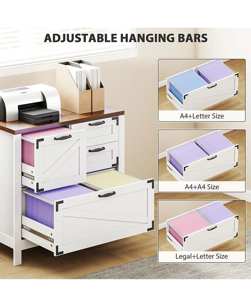 Homcom 4 Drawer File Cabinet Filing Cabinet for Letter/A4/Legal Files