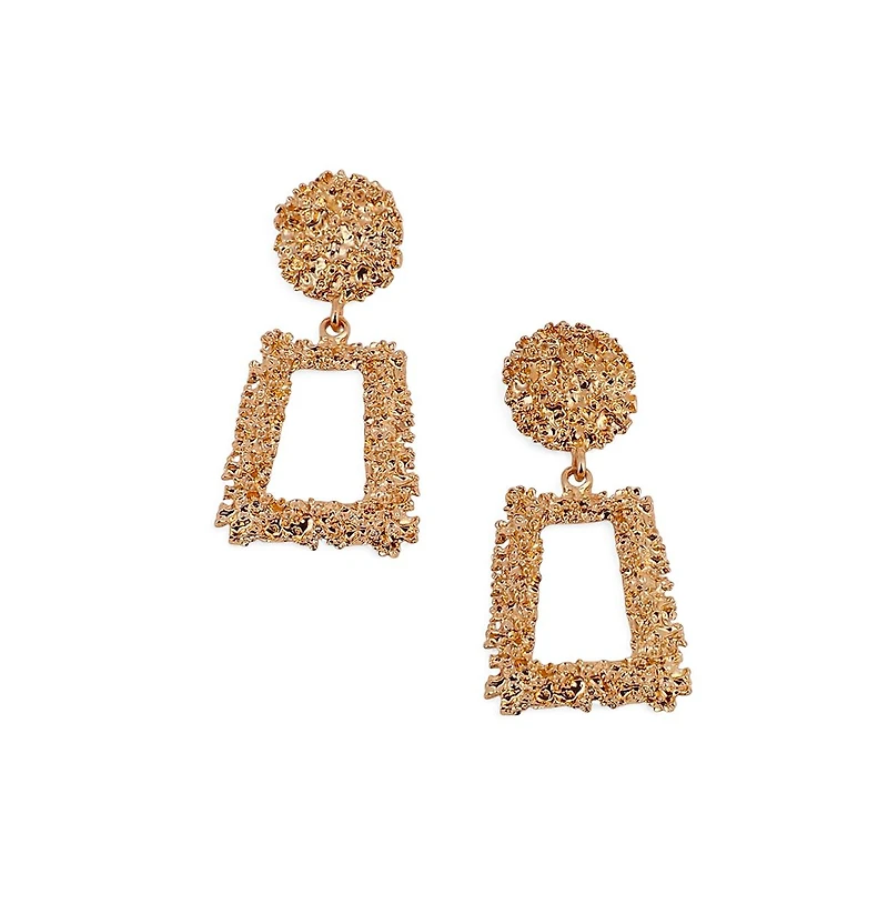 Women's The Corroded-Quad Drop Earrings - California Gold