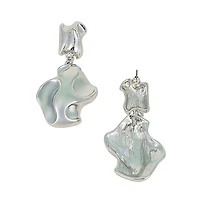 Women's The Eroded Drop Earrings - Chrome Silver