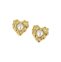 Women's The Bordeaux-Coeur Stud Earrings - California Gold