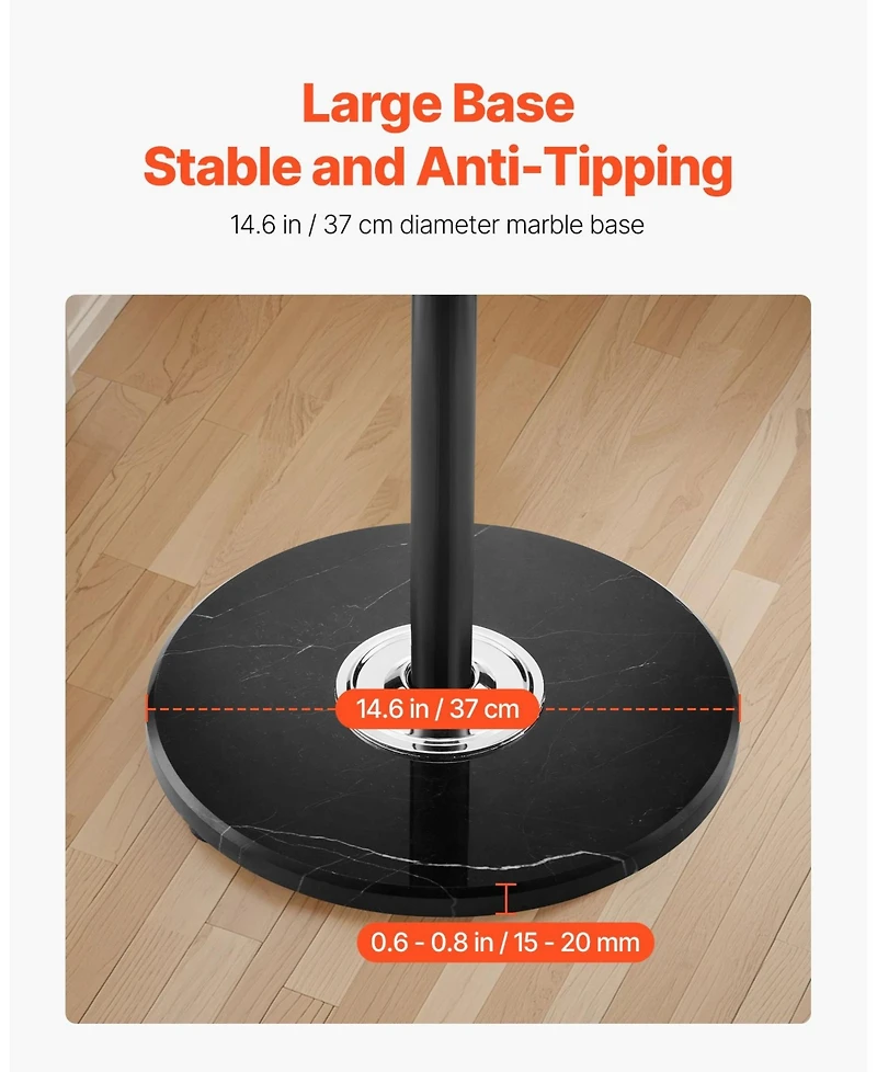 Slickblue Freestanding Coat Rack with Marble Base, Umbrella Holder, and 14 Hooks