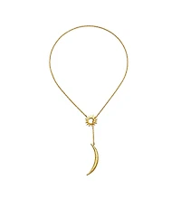 Satya Jewelry Woven Dreams Celestial Sun and Moon Lariat Necklace