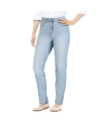 Woman Within Women's Tall Straight-Leg Stretch Comfort Denim Five-Pocket Jeans