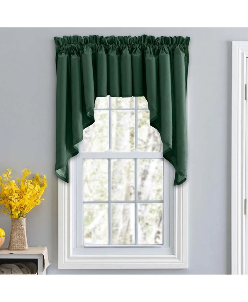 Ellis Curtain Stacey 3"Rod Pocket High Quality Fabric Solid Color Window Lined Swag Set 126"x63" Harvest