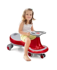 Sugift Wiggle Car Ride-on Toy with Flashing Wheels-Red