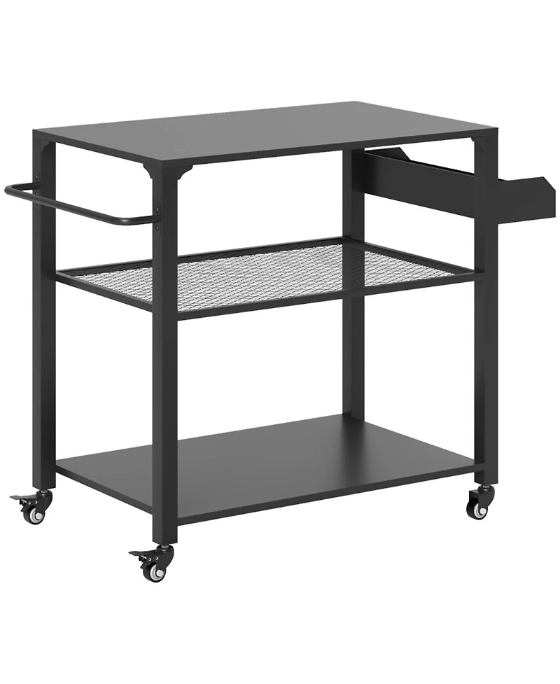 Slickblue Outdoor Grill Cart with Storage and Prep Space for Bbq
