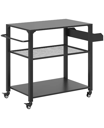 Slickblue Outdoor Grill Cart with Storage and Prep Space for Bbq