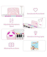 Sugift 37-Key Multifunctional Kids Electronic Keyboard with Microphone