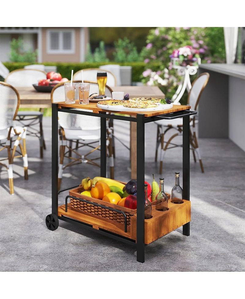 Heavy-Duty Camping Cart with Storage, Prep Area, and Portable Design