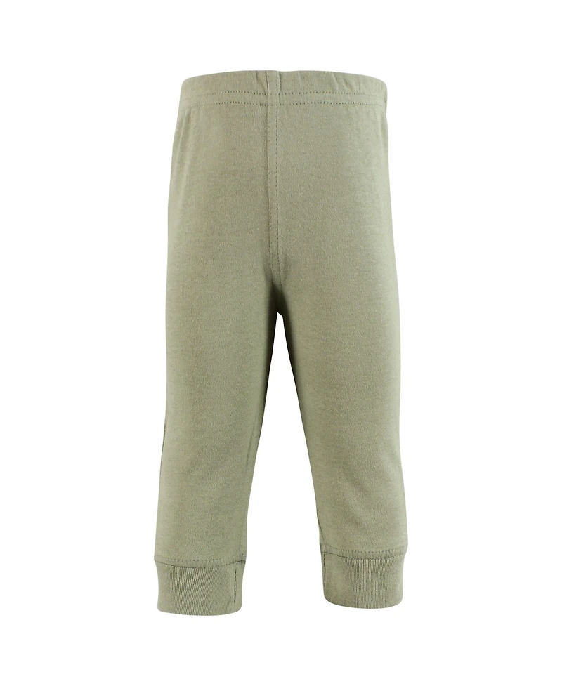 Hudson Baby Toddler Boys Cotton Pants and Leggings, Beige Safari Scene