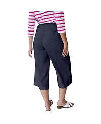 ellos Women's Lightweight Wide-Leg Crop Jeans