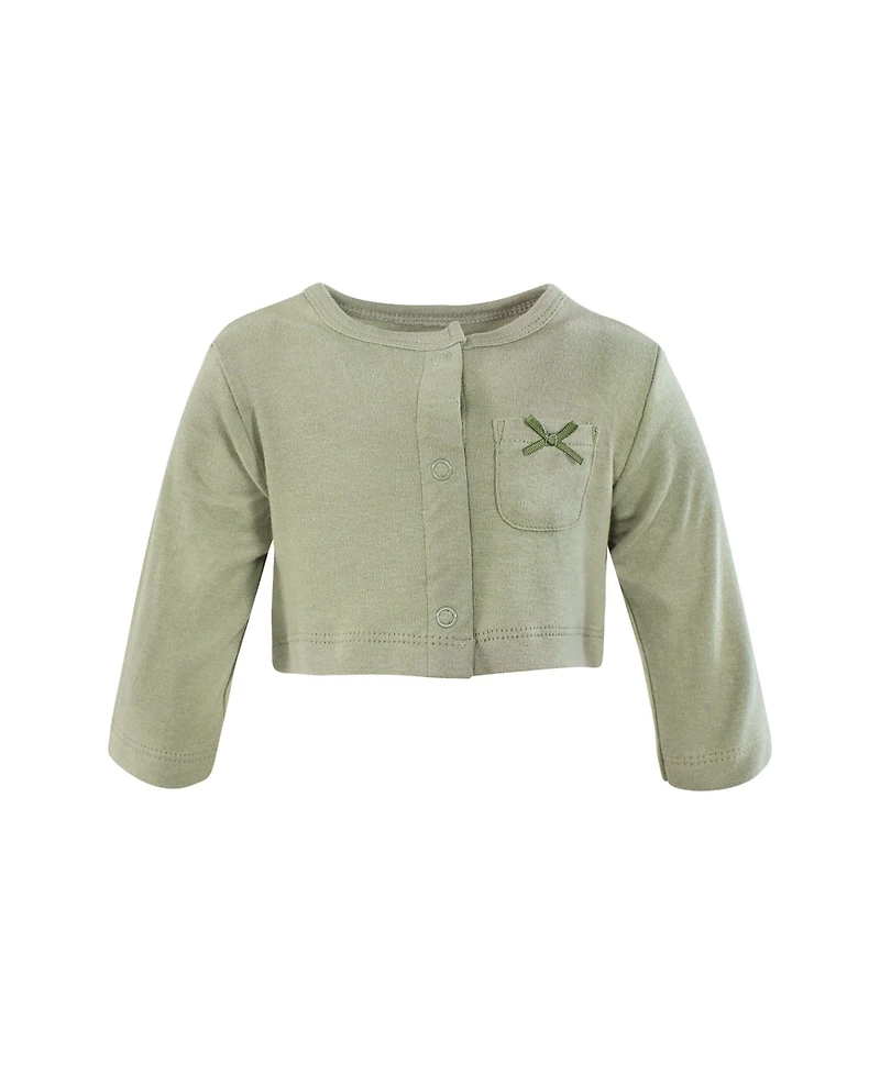 Hudson Baby Toddler Girls Cotton Dress and Cardigan Set, Golden Bouquet