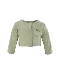 Hudson Baby Toddler Girls Cotton Dress and Cardigan Set, Golden Bouquet