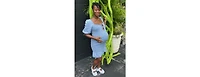 Pinkblush Maternity Light Blue Square Neck Smocked Denim Dress