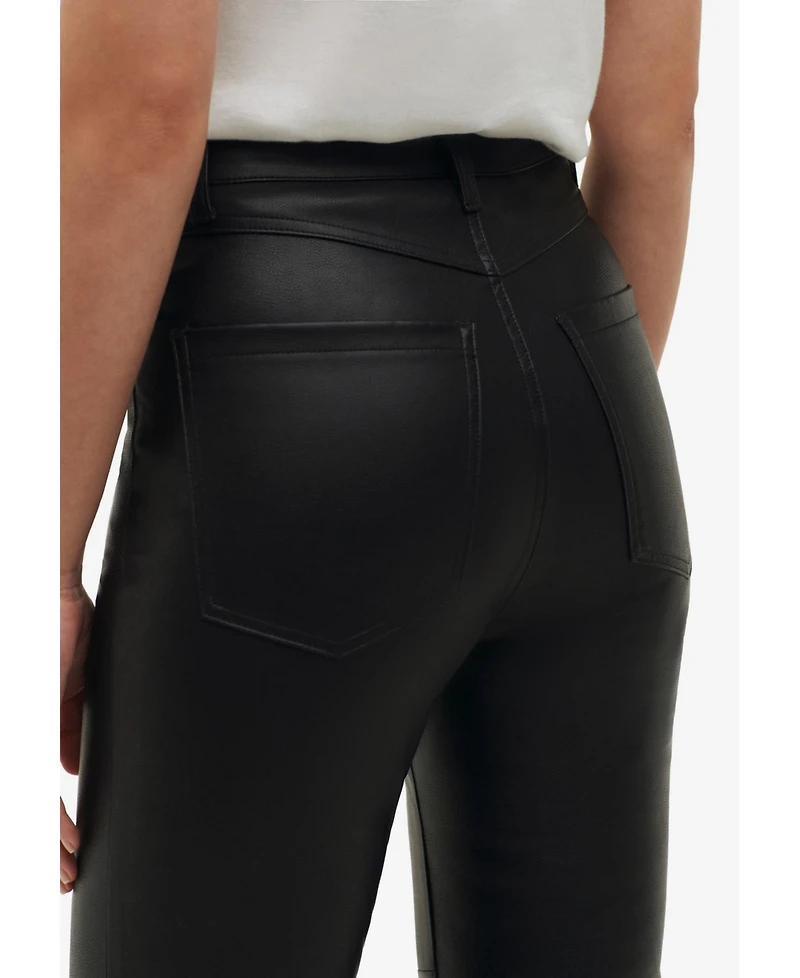 ellos Women's Plus 5-Pocket Faux Leather Pants