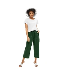 ellos Women's Linen-Blend Drawstring Capris