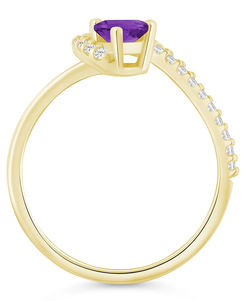 Macy's London Blue Topaz (1-1/20 ct. t.w.) and Diamond Ring (1/5 10k Yellow Gold