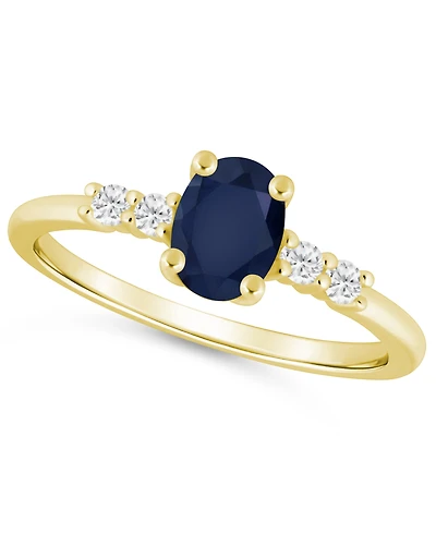 Macy's Gemstone and Diamond Ring (1/6 ct. t.w.) 10k White Gold (also Yellow Gold)