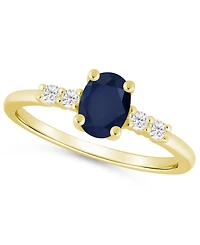 Macy's Gemstone and Diamond Ring (1/6 ct. t.w.) 10k White Gold (also Yellow Gold)