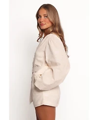 Petal and Pup Women's Cassian Belted Romper - Tan Swirl Bodysuits