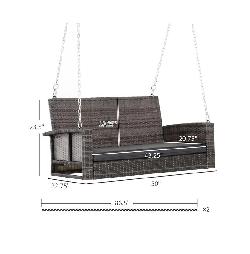 Outdoor Patio Swing for Garden, Deck, or Porch Seating