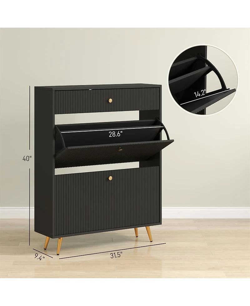 Shoe Cabinet for Entryway, Hallway, or Bedroom Storage