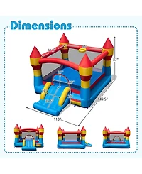 Sugift 3-in-1 Kids Bouncer with Slide with 520W Blower for Yard