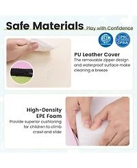 Sugift 4-Piece Climb and Crawl Foam Block Play Set for Infant Baby-Pink