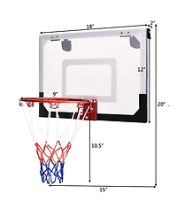 Sugift Over-The-Door Mini Basketball Hoop Includes Basketball and 2 Nets
