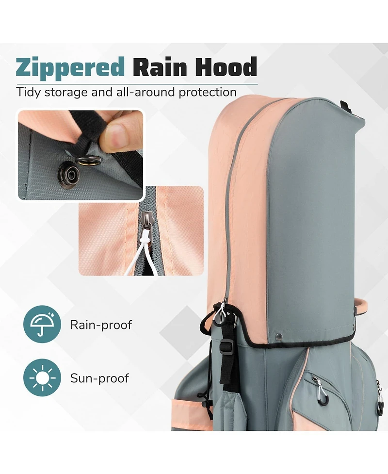 Mecale Molded Lock Top Golf Cart Bag with 14-Way Full Length Dividers and 11 Pockets