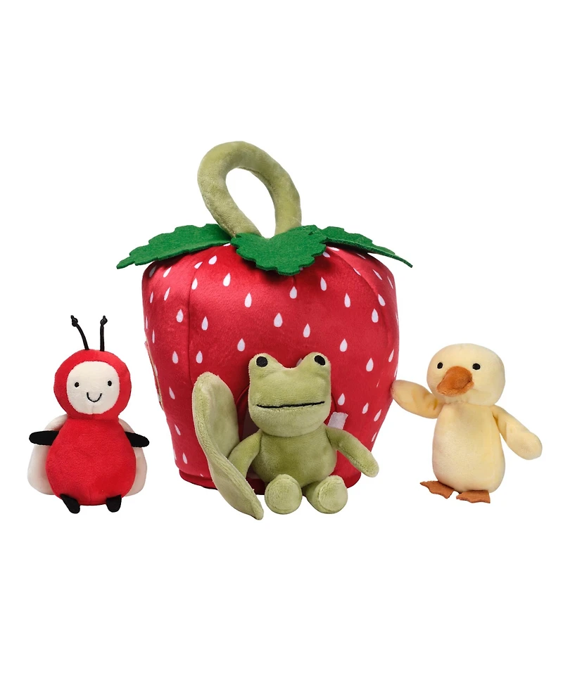 Lambs & Ivy Strawberry Soft Plush Interactive Play Set with Stuffed Animal Toys