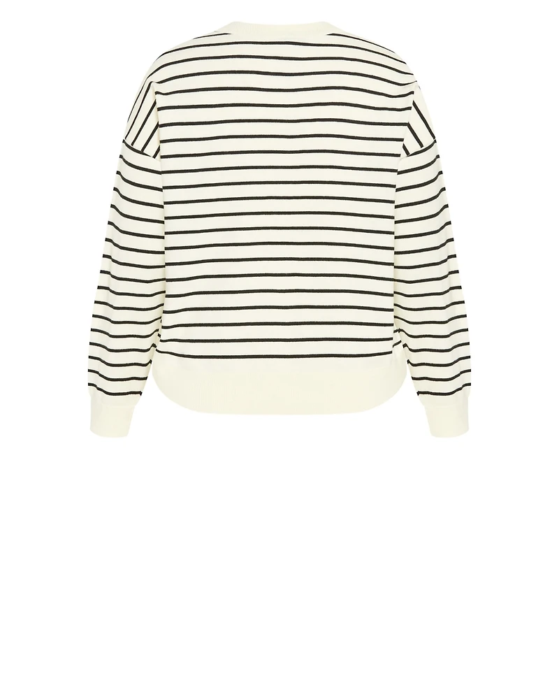 City Chic Plus Stripe Lilia Sweater