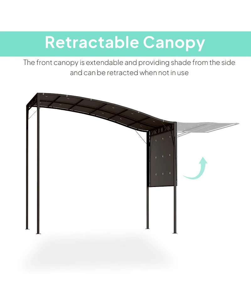 Outsunny 10' x 8' Patio Awning & Gazebo, Extendable Steel Sun Shade,