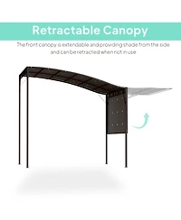 Outsunny 10' x 8' Patio Awning & Gazebo, Extendable Steel Sun Shade,