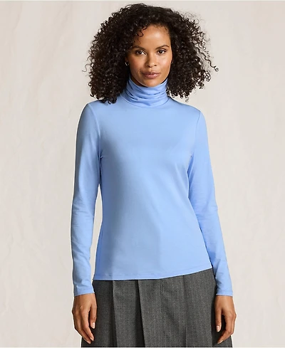 Lands' End Women's Lightweight Jersey Skimming Long Sleeve Turtleneck