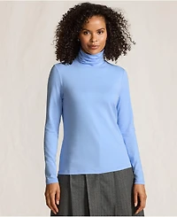 Lands' End Women's Lightweight Jersey Skimming Long Sleeve Turtleneck