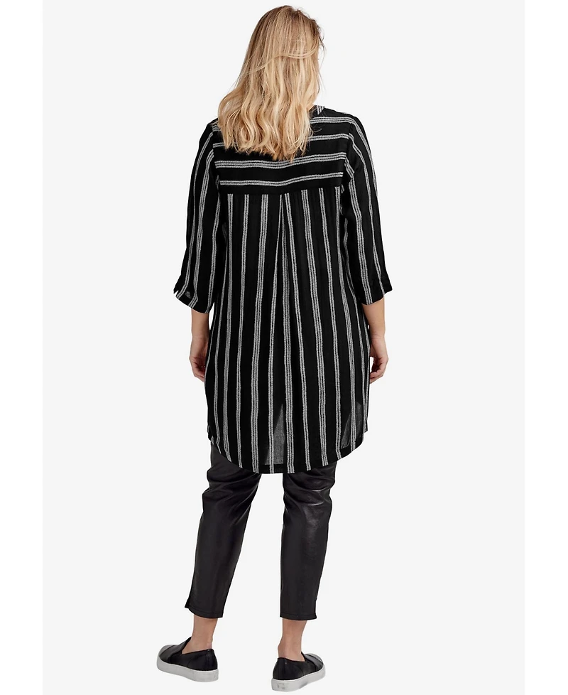 ellos Women's Notch Neck Crinkle Tunic