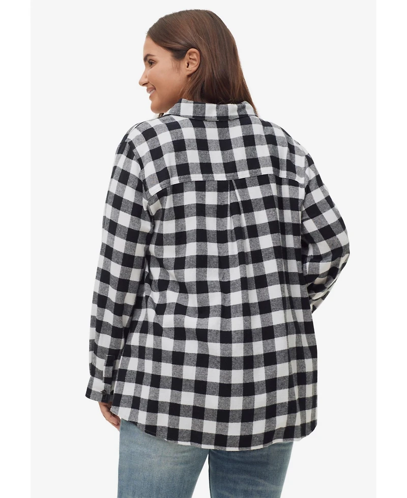 ellos Plus Plaid Flannel Shirt